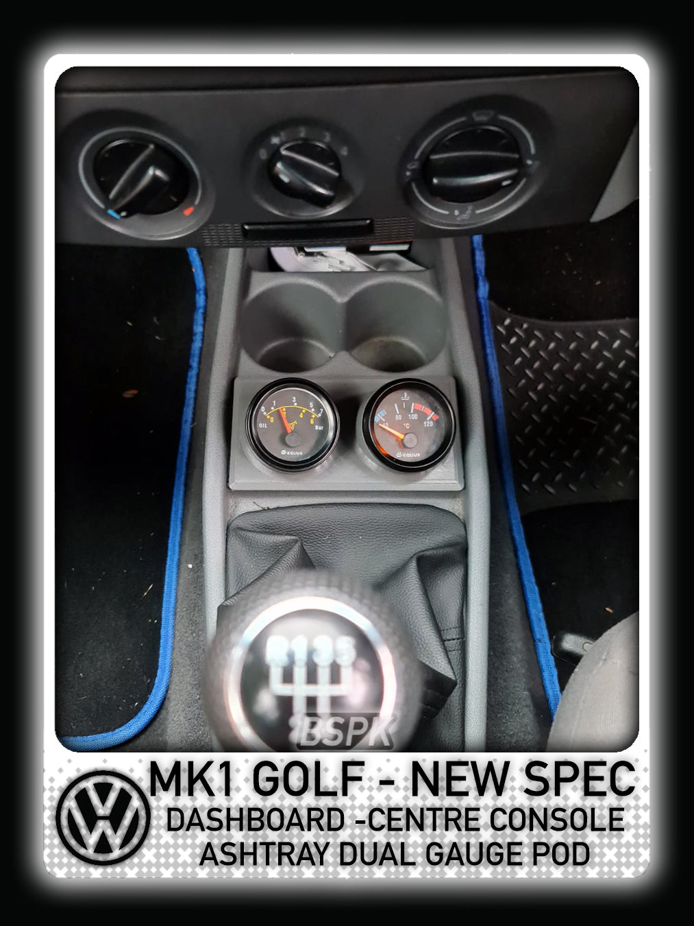 Volkswagen MK1 Golf - New Spec - Centre Console Ashtray Dual Gauge Pod