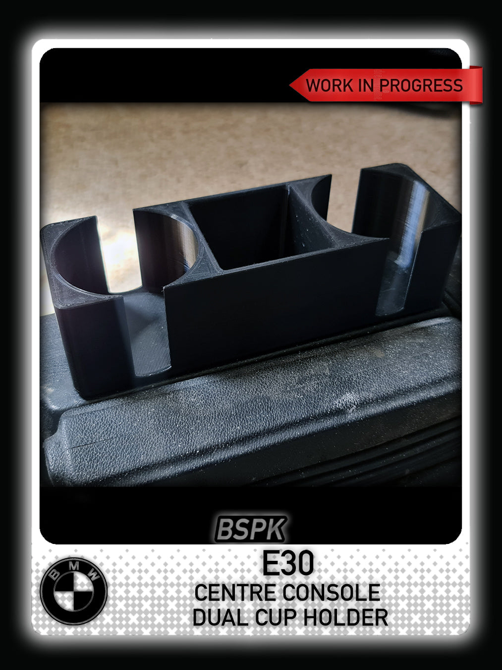 BMW E30 - Centre Console Dual Cup Holder Insert