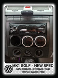 Volkswagen MK1 Golf - New Spec - Dashboard Stroage Tray Triple Gauge Pod