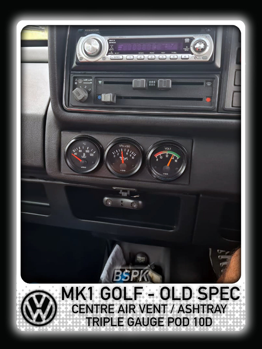 Volkswagen MK1 Golf - Old Spec - Centre Air Vent Triple Gauge Pod 10°