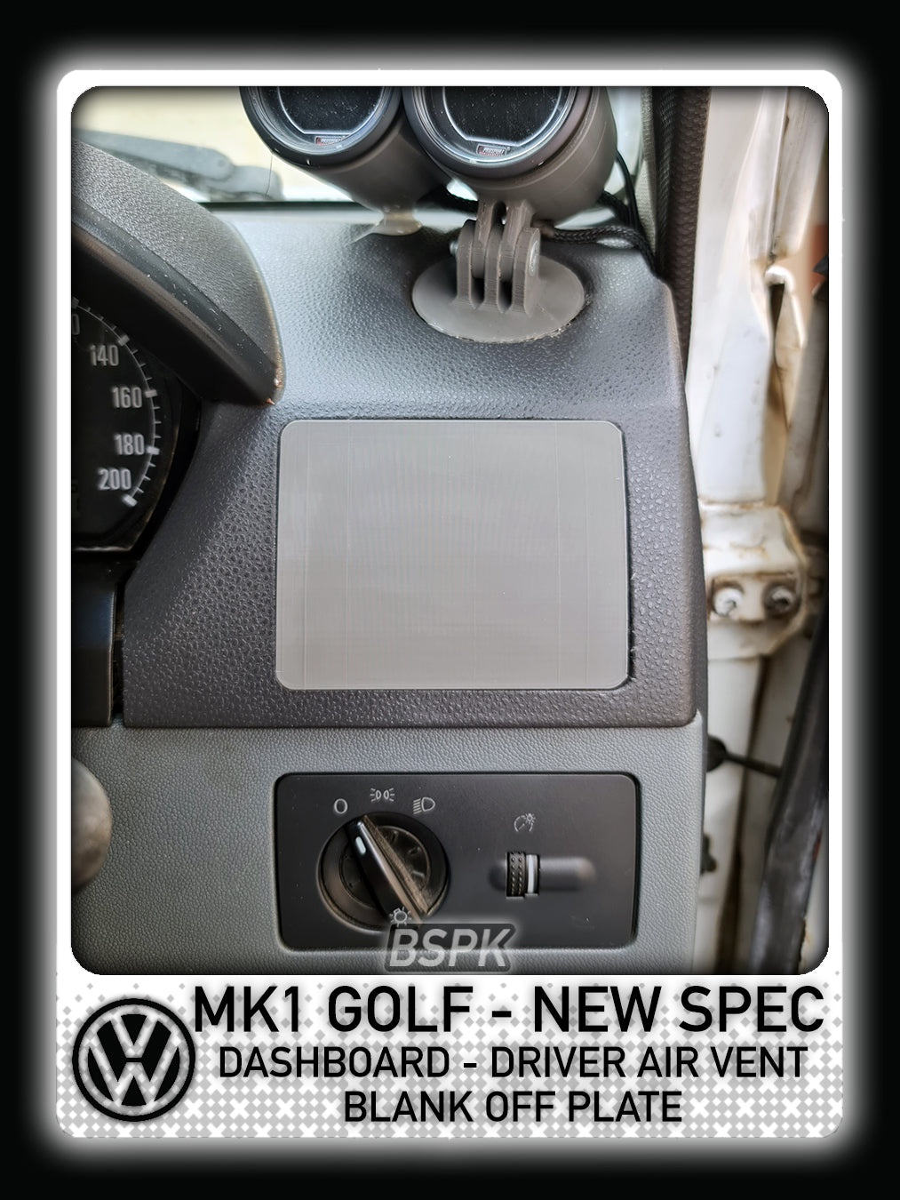 Volkswagen MK1 Golf - New Spec - Driver Side Air Vent Blank Off Plate